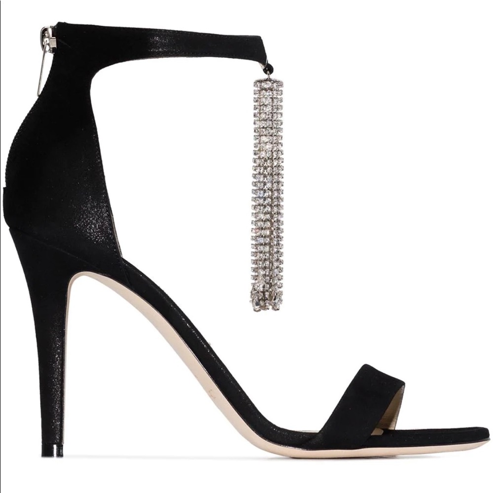 MOVING SALE 🔥🔥NWT Jimmy Choo Viola Suede Crystal Tassel Sandals - Picture 4 of 14